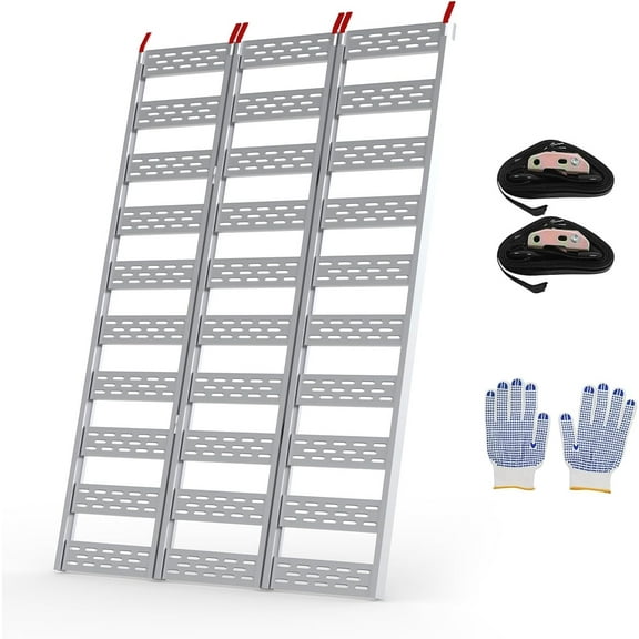 Riedhoff Tri-Fold Ramps, ATV Pickup Truck Ramps,  76" x 50", Silver