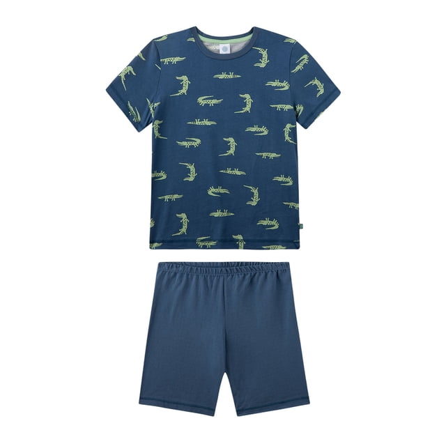 Sanetta Pijama corto para niño - Kids, cocodrilo, pijama, jersey sencillo Azul 128