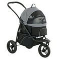 thumbnail image 3 of PawHut 3 in 1 Pet Stroller for Small Dogs and Cats, 3 Wheels Dog Jogging Stroller with Detachable Carrier, Storage Basket, Gray, 3 of 10