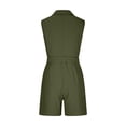 thumbnail image 6 of Dianli Lapel Romper Jumpsuit Belted Lapel V Neck Plunging Jumpsuit With Pockets Adjustable Waist Tie Short Overalls Day To Night Casual Work To Weekend Romper Jumpsuit Lapel Romper, 6 of 8