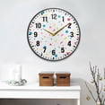 thumbnail image 2 of Yayeee Wall Clock Battery Operated 9.5" Silent Quartz Non-Ticking for Living Room Decor, White Retro Pattern, 2 of 8