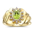 thumbnail image 1 of RYLOS Rings for Women 14K Yellow Gold Ring with Oval 7X5MM Gemstone &  Sparkling Diamonds August Peridot Jewelry Size 7, 1 of 7