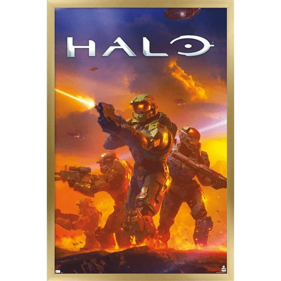 Halo - Master Chief Battle Wall Poster, 22.375" x 34", Framed