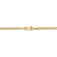 thumbnail image 4 of Solid 14k Yellow Gold 2.2mm Flat Beveled Curb Cuban Chain Necklace - with Secure Lobster Lock Clasp 16", 4 of 6
