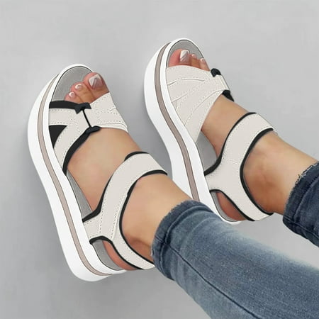 

NECHOLOGY Shower Sandals Women Size 5 Ladies Fashion Summer Color Blocking Open Toe Comfort plus by Pictions Sandals for Women Grey 8.5