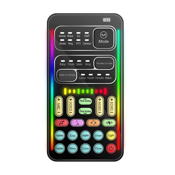 Portable Voice Changer 8 Sound Effects For Fun Disguising Multiple Audio Effects Live Sound Cards Microphone Accessories