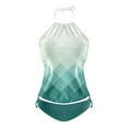 thumbnail image 4 of Akiihool Women Plus Size Tankini Swimsuit Two Piece Flowy Swimdress Bathing Suits with Shorts (Mint Green,S), 4 of 5