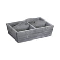 thumbnail image 2 of Contemporary Home Living Handcrafted Wooden Four Compartment Caddy with Center Handle - 13.5" - Gray, 2 of 4