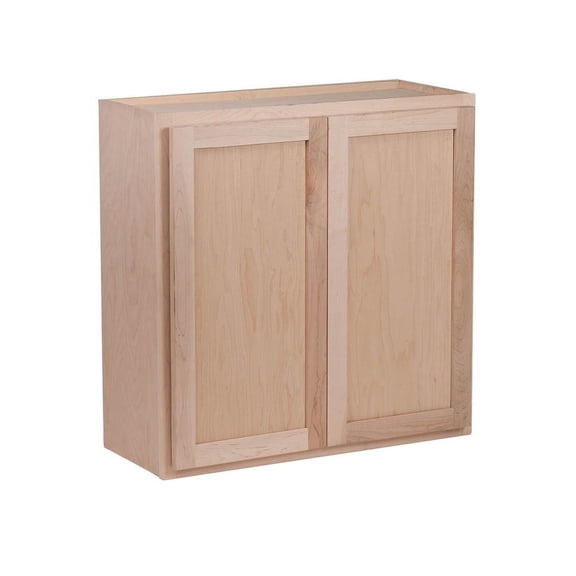 RTA Cabinets USA Raw Maple 2 Door Wall Cabinet | 27"Wx42"Hx12"D