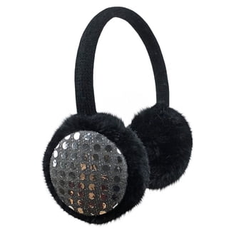 Solid Color Soft Faux Fur Warm Earmuffs w/ Rhinestone  display picture 1