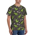 thumbnail image 2 of Bixox Men's Dinosaur Skeleton Printed Short Sleeve Skinny Athletic T-Shirt, 2 of 6
