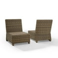 thumbnail image 4 of Crosley Furniture Bradenton Armless Patio Chair in Navy and Brown (Set of 2), 4 of 12