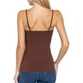 thumbnail image 4 of Juniors Solid Plain Adjustable Spaghetti Strap Layering Cropped Camisole Tank Top (Sepia, S), 4 of 4