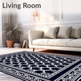thumbnail image 2 of ODIKA 2'x3' Machine Washable Non-Slip Area Rug, Ornate Trellis Mediterranean Luxurious Captivating Exquisite High Traffic Rug with Pad, Black, 581988, 2 of 8