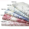 thumbnail image 5 of Melange Home Printed Floral Design Cotton Collection Sheet Set and Pillowcases Toile Navy - King, 5 of 5