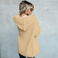 thumbnail image 4 of Vinsonshop Sherpa Cardigan Women Long Cardigans for Women Winter Cardigan for Women Fluffy Coat Womens Winter Coat Fluffy Jacket Open Front Cardigan for Women Khaki XL, 4 of 8