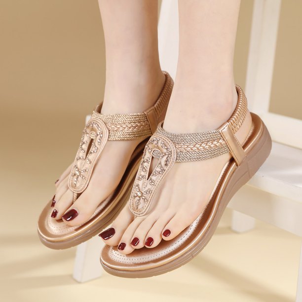 WILLBEST Sandalias De Playa Para Mujer, Sandalias De Cuero De Moda De Verano Para Mujer, Zapatos Transpirables, Cómodos Y Ligeros