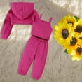 thumbnail image 2 of XXWXYD Clothing Set for Girls Girls Leaky Navel High Waisted Sweater Vest Trousers 3 Piece Set for Classic Fashion Breathable(9-12 Months,Hot Pink), 2 of 9