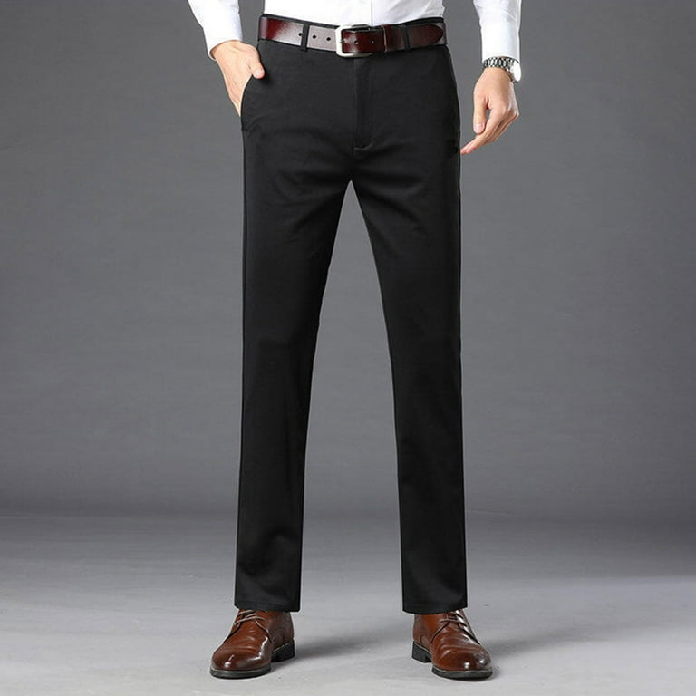 slim fit dress slacks Tapered-Fit Stretch Dress Pants for Tall Men in Charcoal Heather 32 / 38 / Charcoal Heather