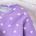 thumbnail image 6 of UAYOTSE Little Girls 3‑Piece Long Sleeve Loungewear Set Bow & Heart Pattern Soft Knit Tops and Elastic Waist Pants Daily Home Outfit Size 9-12 Months, 6 of 6