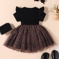 thumbnail image 5 of Bainana Girls Summer Dress Toddler Leopard Print Short Sleeve Crew Neck Bow Tie Mesh Tutu Dress Elegant Stylish Baby Girls Festival Birthday Party Gown Black Size 12-18 Months, 5 of 9