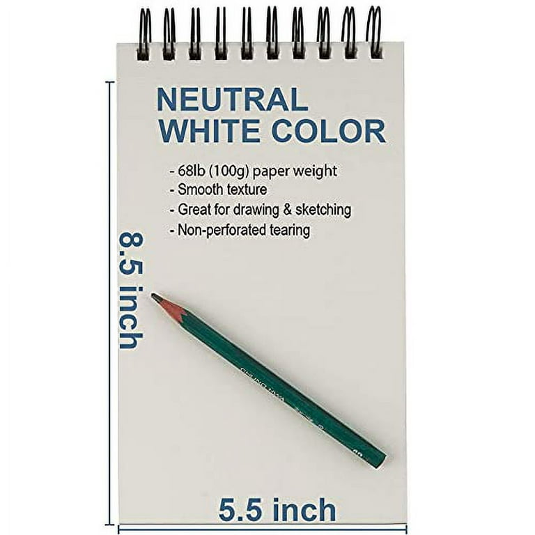  5.5 x 8.5 Sketchbook Set, Top Spiral Bound Sketch Pad, 2  Packs 100-Sheets Each (68lb/100gsm), Acid Free Art Sketch Book Artistic  Drawing Painting Writing Paper for Beginners Artists : Arts, Crafts