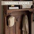 thumbnail image 5 of Vabches Farmhouse Hall Tree with Shoe Storage & Coat Rack for Entryway,Brown, 5 of 8