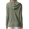 thumbnail image 5 of Vivianyo HD Women's Button‑Front Hooded Cardigan Sweater, Long Sleeve Fall Sweater For Women, Sizes S-2XL, 5 of 8