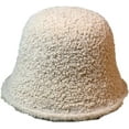 thumbnail image 6 of CoCopeaunts Fluff Brim Bucket Hat for Women Reversible Solid Color Basin Hat Autumn Winter Thick Bucket Cap Double-Side Wear, 6 of 8