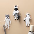 thumbnail image 3 of Cartoon Animal Self Adhesive Hook Removable Washable Jewelry Keys Holder Rack Fridge Sticker Type 1, 3 of 7