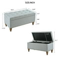 thumbnail image 2 of Ottoman Storage Bench with Recessed Support Hinge Top in Linen, Perfect for Bedroom and Living Room Organization，Grey, 2 of 8