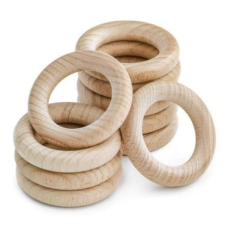 Craft DIY Kits  Macrame Rings for Jewelry Making  Unfinished Wood Ornaments for Home Decor (10 Pieces)