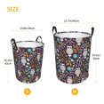 thumbnail image 3 of Balery Forest Cute Owl Cesta de ropa redonda con asas, impermeable, independiente, para ropa, juguetes, dormitorio y familia-Medium, 3 of 6