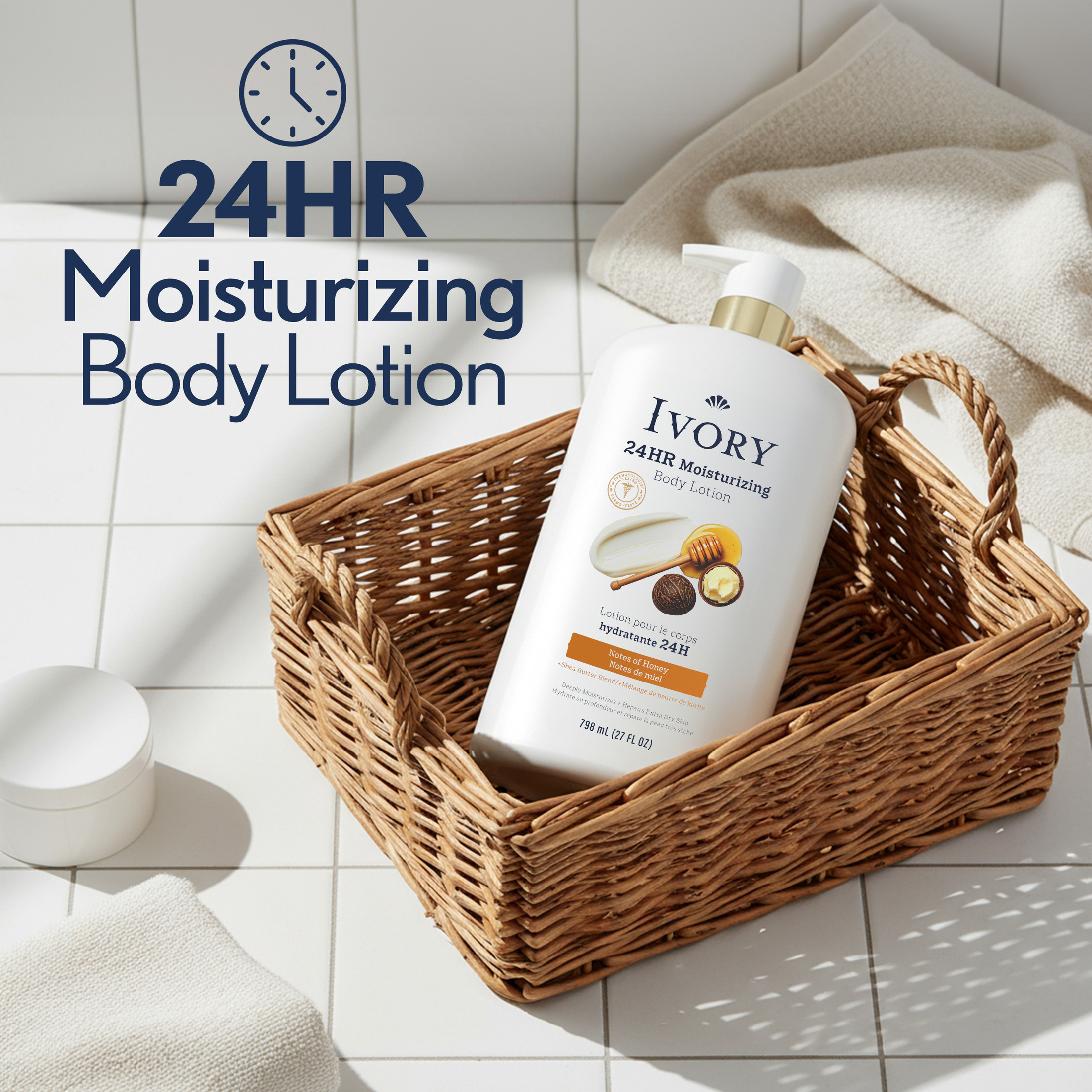 Ivory Body Lotion with Shea Butter, 27 fl oz photo 3