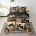 thumbnail image 2 of Homewish Wild Animal Moose 7-Piece Twin Bedding Sets,Country Farmhouse Lodge Bedding Comforter Set,Cartoon Bear Paws Sheet Sets For Boys Kids,Luxury Bedroom Decor Reversible, 2 of 8
