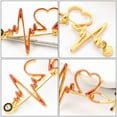 thumbnail image 4 of Electrocardiogram Stethoscope Brooch Alloy Multi Heart Shaped Design 1Pc 2.4x1.4in, 4 of 8
