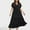 Black, variant on Women Plus Size V Neck Soild Color Elegant Ruffled Sleeves Casual Pleated Skirt Casual Dress Women's plus Casual Dresses Women Summer Outfits Lady Summer Dress Trend Dresses for Women Women's Midi