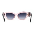 thumbnail image 4 of Womens Mod Geometric Angular Cat Eye Plastic Sunglasses Pink Tortoise - Smoke, 4 of 4