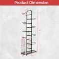 thumbnail image 3 of Costway 7-Tier Ball Storage Rack with 7 Removable Hanging Rods & Side Ball Basket Black, 3 of 10