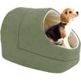 thumbnail image 2 of Cat 4 in 1 Self Warming Burrow Cat Bed, Pet Hideway Sleeping Cuddle Cave (Sage Green-2), 2 of 7