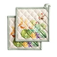 thumbnail image 1 of Maison d' Hermine Lumina 100% Cotton Set of 2 Pot Holders with Loop Heat Resistant for BBQ | Cooking | Baking | Grilling | Microwave | Barbecue | Autumn/Winter (8 Inch by 8 Inch), 1 of 3