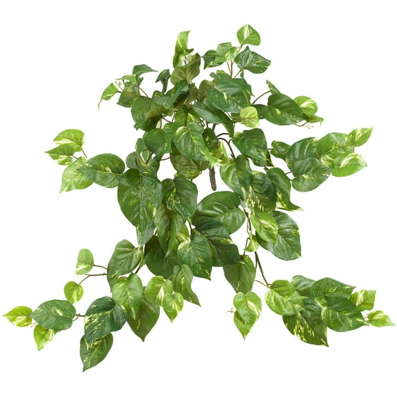 Nearly Natural 30" Pothos Hanging Bush Artificial Plant, Set of 3, Green