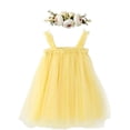thumbnail image 2 of Vestido de verano popular para niñas, vestido de princesa dulce de malla, falda con orejas de madera y tocado, 2 of 6