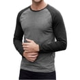 thumbnail image 4 of INSPIRE CHIC Men's Raglan T-Shirt Long Sleeve Crewneck Casual Baseball T-Shirts M Gray, 4 of 6