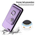 thumbnail image 2 of Wallet Case Compatible for iPhone 7 / iPhone 8 / iPhone SE 2022 & 2020 with Card Holder, Rotation Finger Ring Kickstand Card Slots Case, Classic PU Leather Shockproof Magnetic Button Cover, Purple, 2 of 6