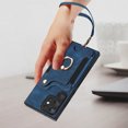 thumbnail image 3 of Back Case Compatible with Samsung Galaxy S25 Ultra, Adjustable Ring Holder PU Leather Card Slots Wrist Strap Support Magnetic Car Mount RFID Blocking Phone Case Cover for Galaxy S25 Ultra, Blue, 3 of 14