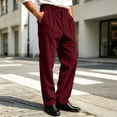 thumbnail image 6 of Thousandth Men's Corduroy Pants Classic Silm Fit Pleated Front Trousers with Belt Loops Casual Vintage Business Bottoms for Work, 6 of 7