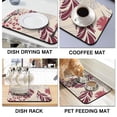 thumbnail image 4 of Experience Elegant Dryness Vintage Flower Coffee Mat, 19.5x12in - Non-Slip, Absorbent, Rubber-Backed Dish Drying Mats, Coffee Drying Mat Diatomaceous for Optimal Absorption, 4 of 7