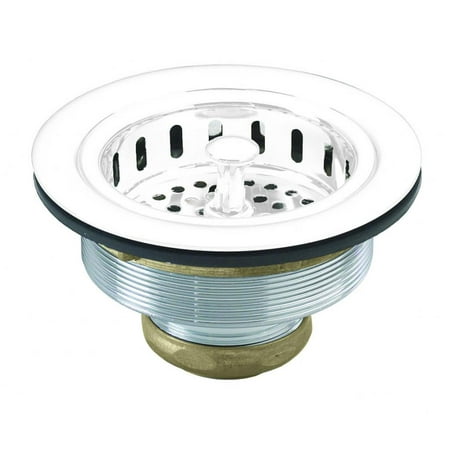 

Westbrass Post Style Large Kitchen Basket Strainer D214 in Powdercoated White