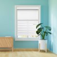 thumbnail image 6 of Lauren Taylor Cordless Zebra Blinds for Windows - 100% Polypropylene and PVC Pull Down Blackout Shades, Dual Layer Sheer or Privacy Light Control Day & Night Roller Blinds (White, 48" W x 84" H), 6 of 6